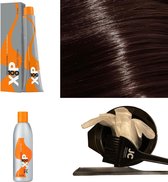 XP100 haarverf pakket kleur 6.77  Donkerblond & Bruin intensief (1x 100ML) met 3% waterstof ( 1x 250ML) incl verfbakje, kwast, maatbeker, puntkam en handschoenen