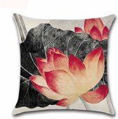 Kussenhoes Red Flower - Sanne - Kussenhoes - 45x45 cm - Sierkussen - Polyester