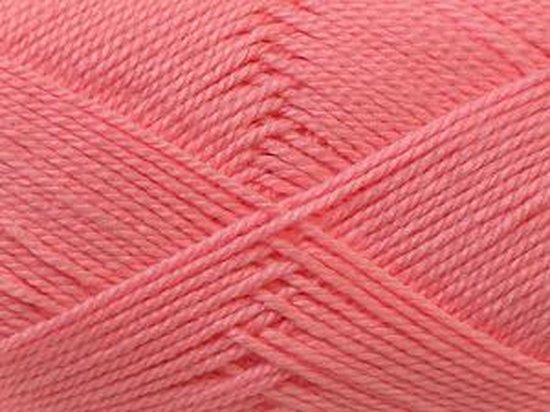 Breigaren acryl garen 100% roze licht kopen – haken of breien met pendikte 3 - 3.5 mm. – 100gram per bol pakket 4 bollen