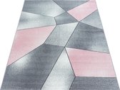 Modern, laagpolig vloerkleed Beta - roze - 80x150 cm