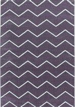 Modern laagpolig vloerkleed Rio - lila zigzag - 160x230 cm