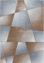 Modern laagpolig vloerkleed Rio - abstract - koper - 120x170 cm