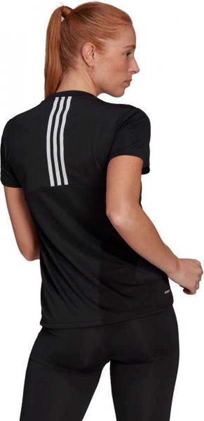adidas 3-Stripes Sport Shirt Dames - sportshirts - zwart - Vrouwen | bol.com