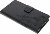 Klavertje Bloemen Booktype Huawei P9 Lite hoesje - Zwart