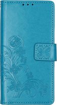 Klavertje Bloemen Booktype Nokia 4.2 hoesje - Turquoise