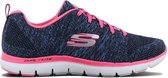 SKECHERS Flex Appeal 2.0 High Energy - Dames Sneakers Sport Casual Schoenen Blauw-Pink 12756-NVHP - Maat EU 36 UK 3