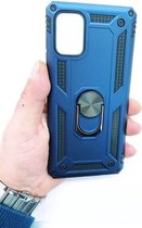 Samsung Galaxy S20 Plus Blauw Shockproof Militairy Hybrid Armour Case Hoesje Met Kickstand Ring - Samsung Galaxy S20 Plus - Extreem Stevige Anti-Shock Hard Rugged Cover Bumper Hoes