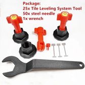 ON Home | Nieuwe Tegel Levelling Systeem Set met Waterpas| Tegel Nivelleer Systeem | 25 Stuks