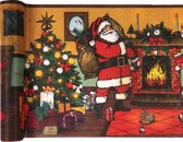 Tafelloper kerstman vintage, 30cm x 5mtr