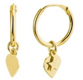 Schitterende Gold Plated Zilveren Oorringen met Hart en Ster