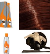 XP100 haarverf pakket kleur 6.32  Donkerblond & Goud & Violet (1x 100ML) met 9% waterstof ( 1x 250ML) incl verfbakje, kwast, maatbeker, puntkam en handschoenen