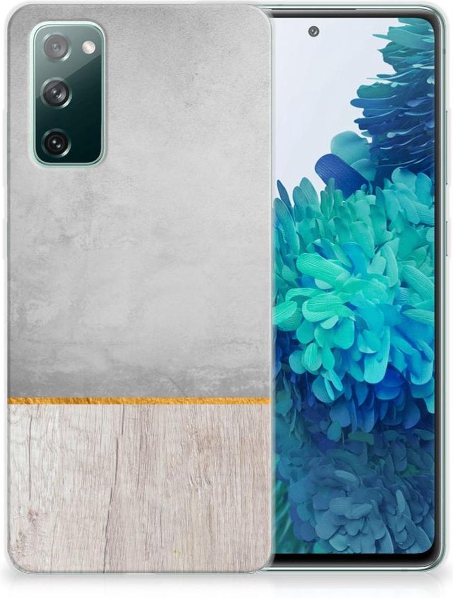 Samsung Galaxy S20 FE Bumper Hoesje Wood Concrete