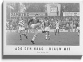 Walljar - ADO Den Haag - Blauw Wit '68 - Zwart wit poster met lijst