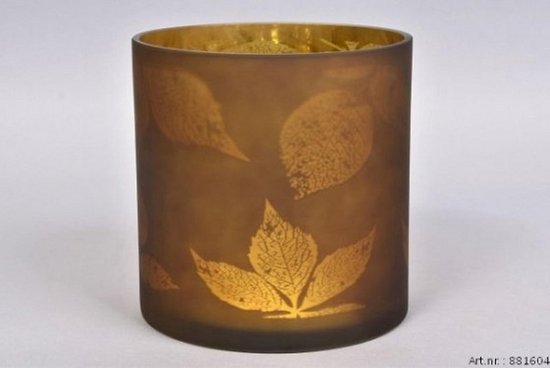 Daan Kromhout - Theelicht goud met bladeren M