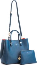 Vegan Brand Handtas/Omslagtas met make - up tasje - Gunas New York - Jane - Marineblauw