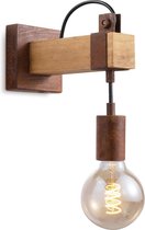 Home Sweet Home - Vintage Wandlamp Denton - Muurlamp gemaakt van hout - Roest - 10/20/23cm - wandlamp geschikt voor woonkamer, slaapkamer- geschikt voor E27 LED lichtbron