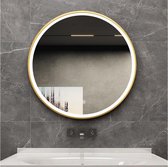 Badkamerspiegel Rond - 60cm - Gouden Frame - LED Verlichting & Anti-condens - Bella Mirror