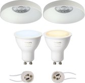 Pragmi Vrito Pro - Inbouw Rond - Mat Wit - Ø82mm - Philips Hue - LED Spot Set GU10 - White Ambiance - Bluetooth - BSE