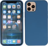 2.0 mm Dikke Backcover Hoesje Fashion Telefoonhoesje Hoesje iPhone 12 Pro Max Apple iPhone 12 Pro Max Hoesje Siliconen Case Hoes Cover iPhone 12 Pro Max Hoesje en Cases Navy