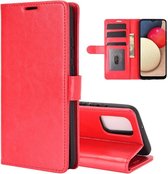 Samsung Galaxy A02s hoesje - Wallet bookcase - Rood - GSM Hoesje - Telefoonhoesje Geschikt Voor: Samsung Galaxy A02s