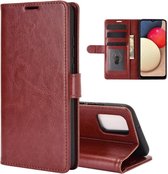 Samsung Galaxy A02s hoesje - Wallet bookcase - Bruin - GSM Hoesje - Telefoonhoesje Geschikt Voor: Samsung Galaxy A02s
