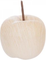 Appel  - effect hout  - Decoratieve Appel - diameter 9,5x8 cm  - medium - beige - 2 STUKS
