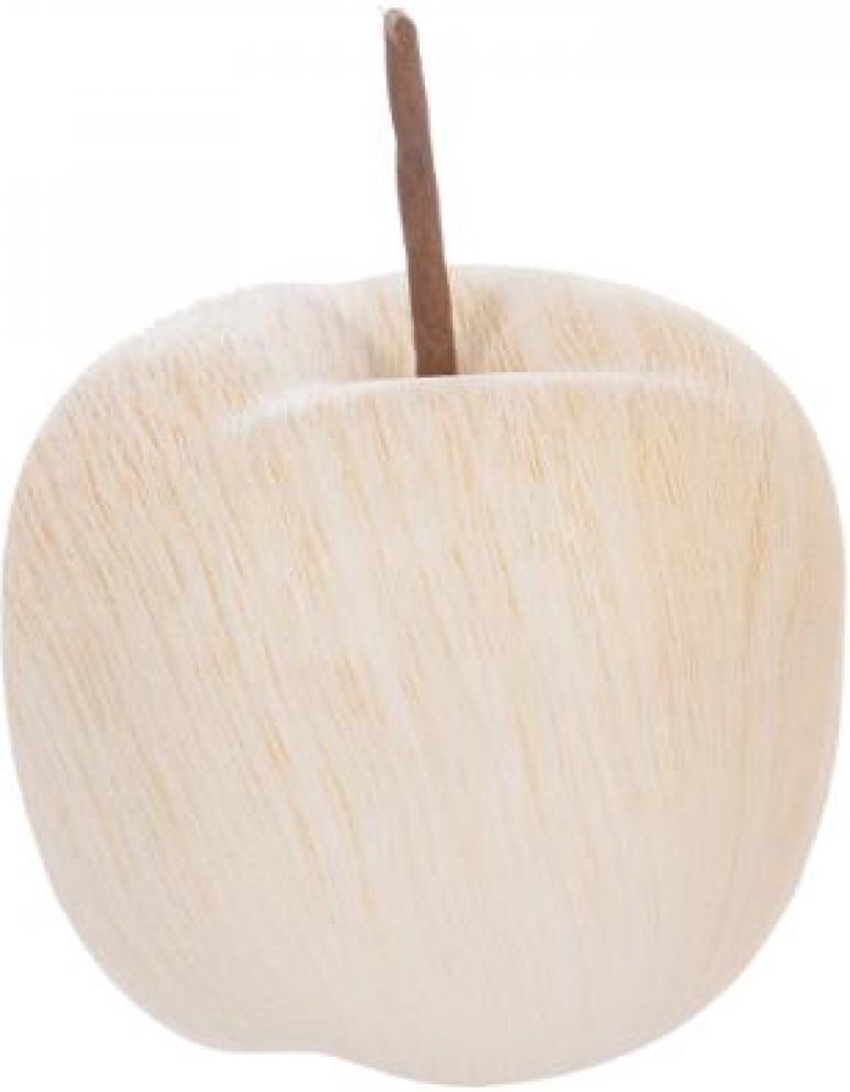Appel  - effect hout  - Decoratieve Appel - diameter 9,5x8 cm  - medium - beige - 2 STUKS