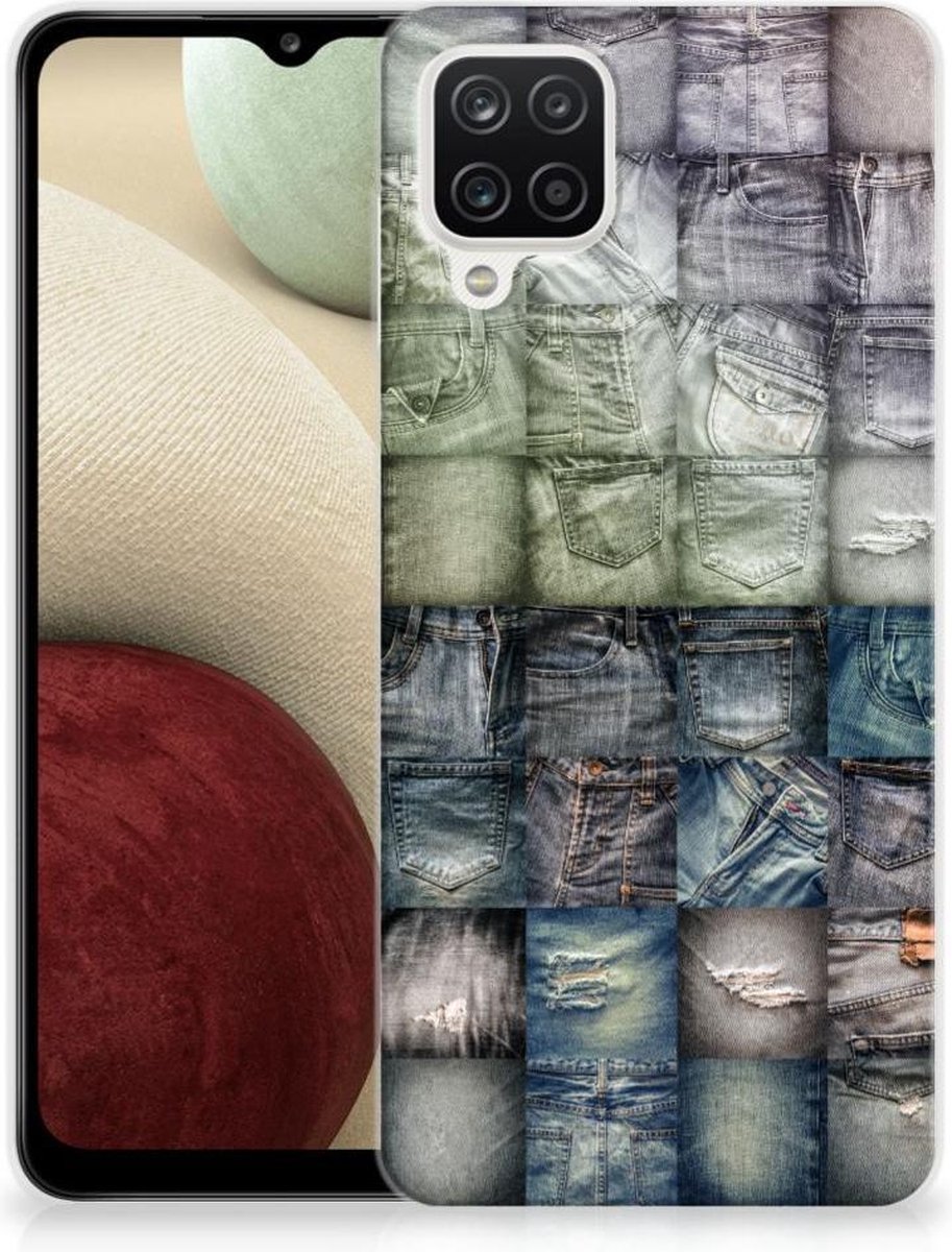 Silicone Back Cover Samsung Galaxy A12 Spijkerbroeken