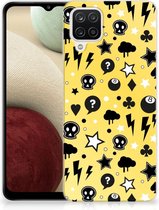 Silicone Back Cover Samsung Galaxy A12 Telefoon Hoesje Punk Yellow