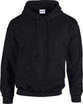 Gildan Zware Blend Volwassen Unisex Hooded Sweatshirt / Hoodie (Zwart) / Maat S