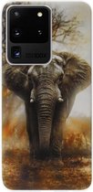 ADEL Siliconen Back Cover Softcase Hoesje Geschikt voor Samsung Galaxy S20 Ultra - Olifanten