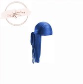 HairByLordina Silk Durag - Blauw -Waves - Hoofddeksel -  Silk - Satijn