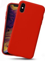 iPhone XR hoesje rood - Apple iPhone XR hoesje case siliconen rood - hoesje iPhone XR Apple - iPhone XR hoesjes cover hoes -