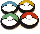 Gadgetpoint | Nintendo Switch & Lite | Gaming Thumbsticks | 1 Set = 4 Thumbgrips | Pokemon Pokeballs |Pokeballs Groen/Rood/Blauw/Geel