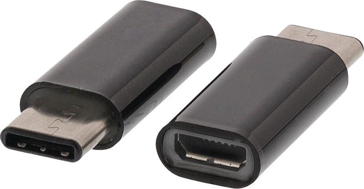 Valueline VLCP60910B Usb 2.0-adapter Usb-c Male - Usb Micro-b Female Zwart