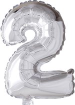 Folieballon . 2. H: 41 cm. zilver. 1 stuk