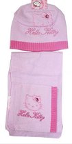 Hello Kitty winterset muts+sjaal - roze - maat 52 (2-4 jaar)