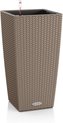 Pot de fleur LECHUZA Cubico Premium 50 - kit complet, taupe brillant