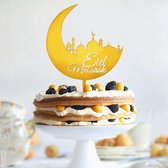 Eid Mubarak Cake topper Acryl | Suikerfeest | Ramadan| Offerfeest | Versiering | Goud | Taart topper | Taart Decoratie