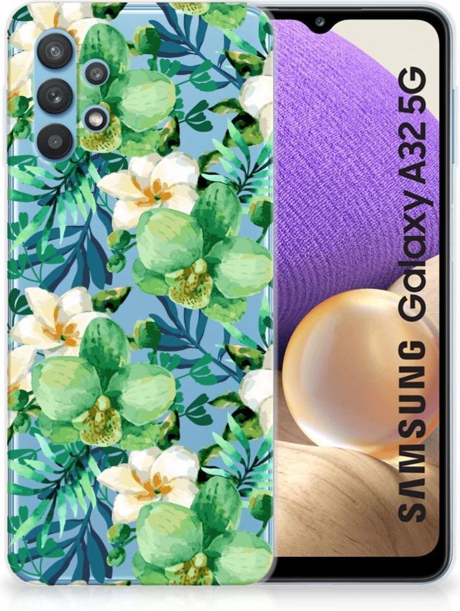 Samsung Galaxy A32 5G TPU Case Orchidee Groen