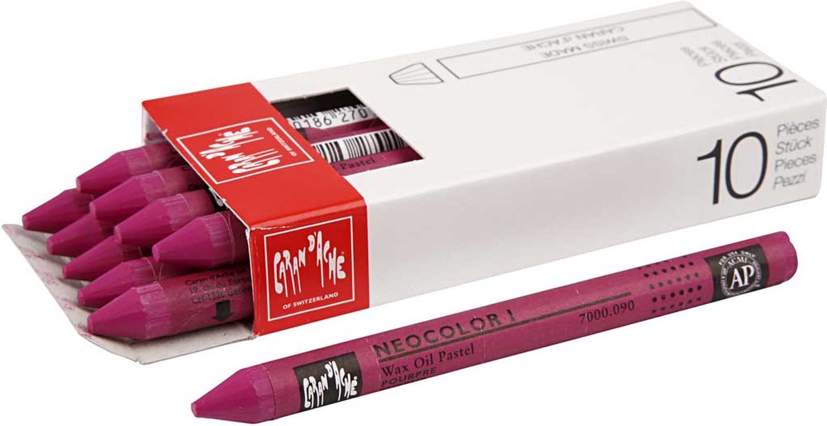 PacklinQ CARAN D ACHE Neocolor I L: 10 cm dikte 8 mm crimson (090) 10stuk 1 doos