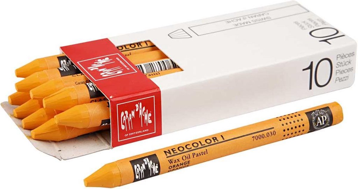 PacklinQ CARAN D ACHE Neocolor I L: 10 cm dikte 8 mm orange (030) 10stuk 1 doos