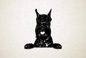 Wanddecoratie - Hond - Riesenschnauzer 3 - S - 49x45cm - Zwart - muurdecoratie - Line Art