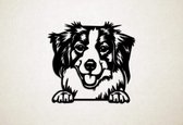 Wanddecoratie - Hond - Kooikerhondje 3 - L - 75x79cm - Zwart - muurdecoratie - Line Art