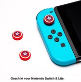 Thumb Grips | Thumb Sticks | Gaming Thumbsticks | Geschikt voor Nintendo Switch & Lite | 1 Set = 2 Thumbgrips | Schildjes | Rood/Wit/Blauw