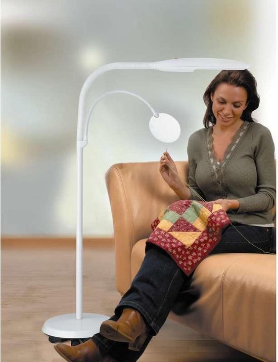 Nodig uit Antecedent Vluchtig Daylight Swan Vloerlamp met vergrootglas - Leeslamp met LED - Staande lamp  dimbaar -... | bol.com