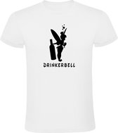 Drinkerbell Heren t-shirt | peter pan | dames | vrouwen | bitches | alcohol | wijnen | kado | Wit