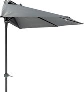 MaxxGarden Balkonparasol - aluminium parasol - halfrond - Ø 250 cm - antraciet