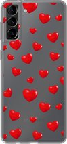 Samsung Galaxy S21 Plus - Smart cover - Transparant - Hartjes