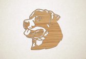 Wanddecoratie - Hond - Rottweiler 15 - XS - 26x25cm - Eiken - muurdecoratie - Line Art